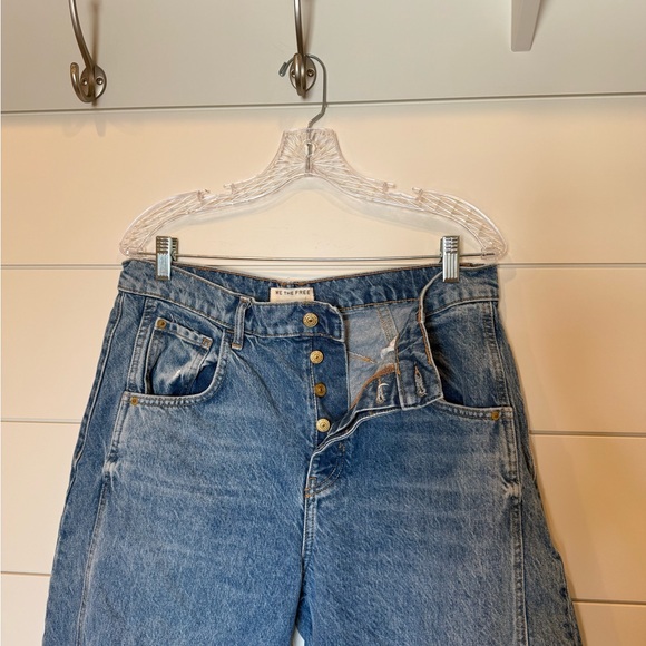 Free People We The Free Good Luck Mid-Rise Barrel Jeans 30 - Picture 5 of 10